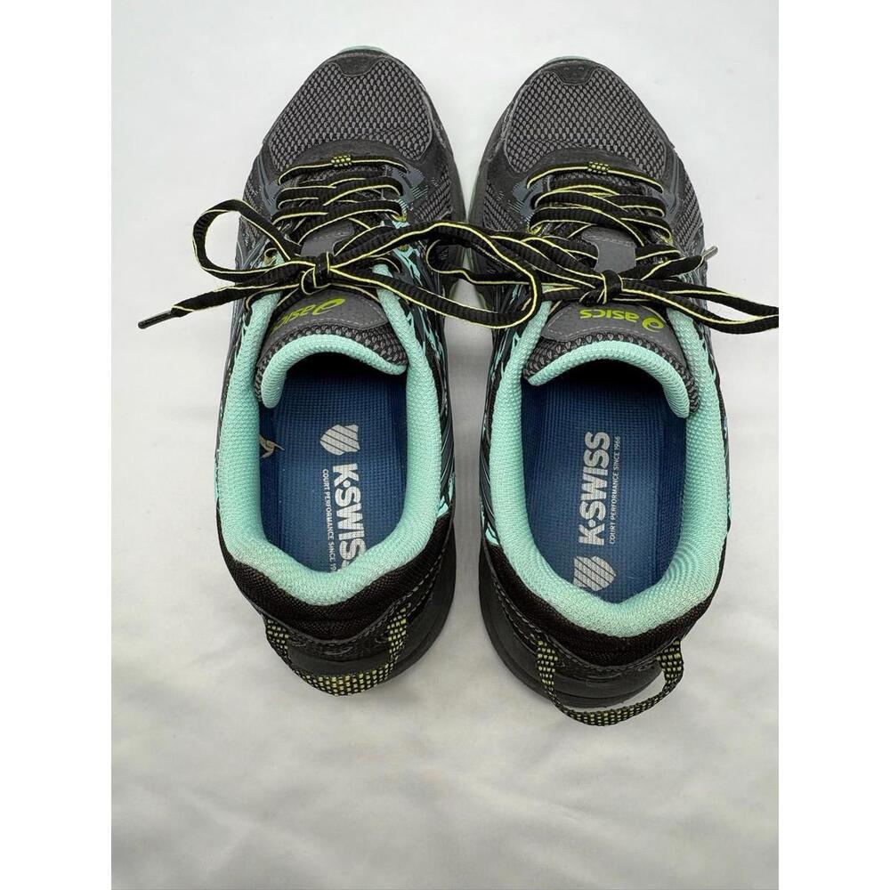 ASICS Gel-Venture 6 Trail Hiking Running Shoes Woman 10 Black Gray Teal Blue - Picture 6 of 8